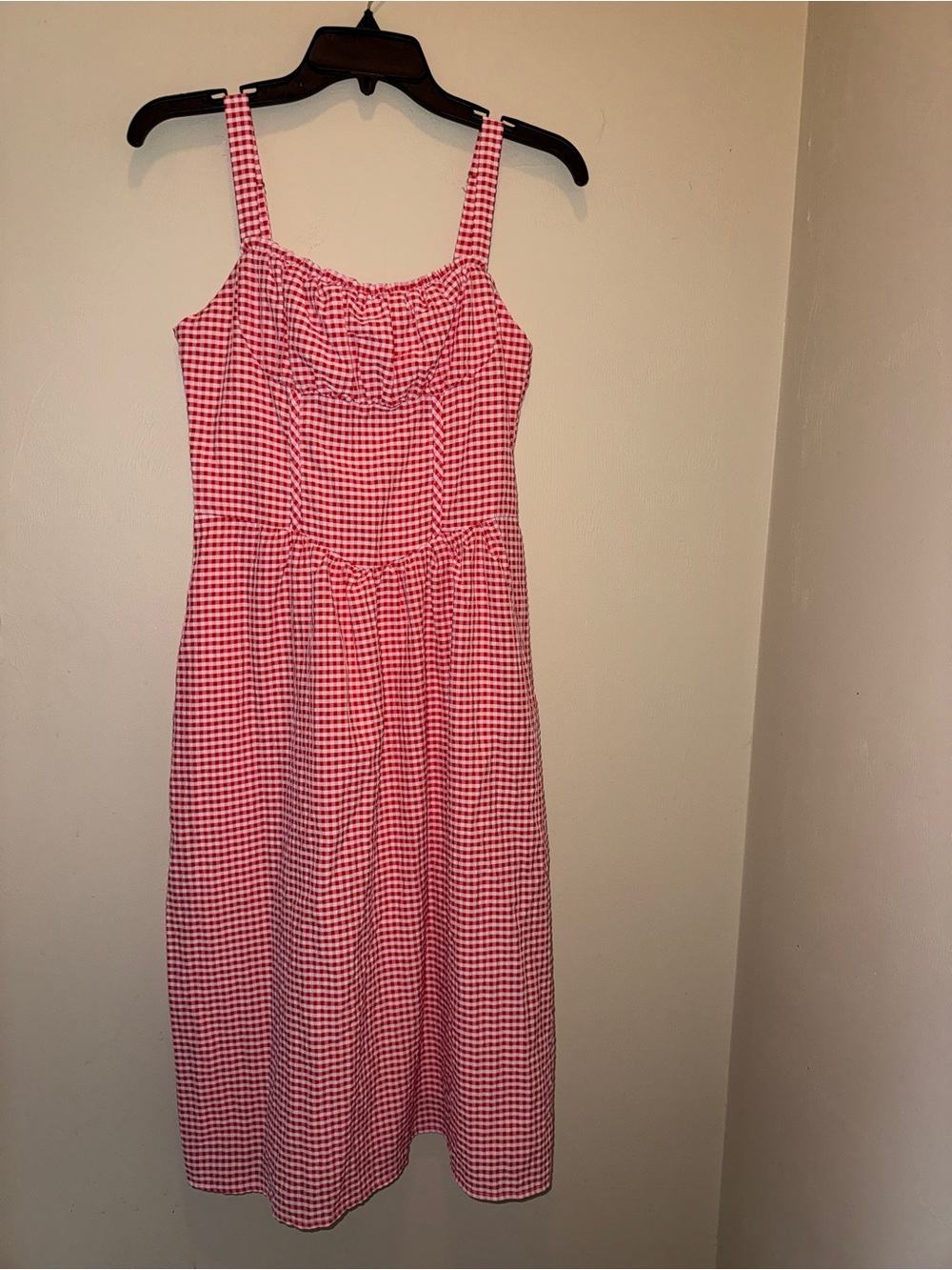 NWOT Wild Fable Red Gingham Midi Sundress